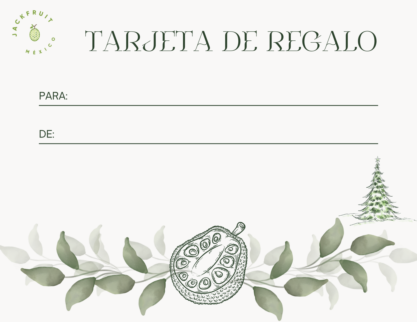 Tarjeta de regalo de Jackfruit Mexico